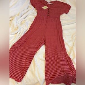 Rolla coaster red with whit stripes Jumpsuit Size M